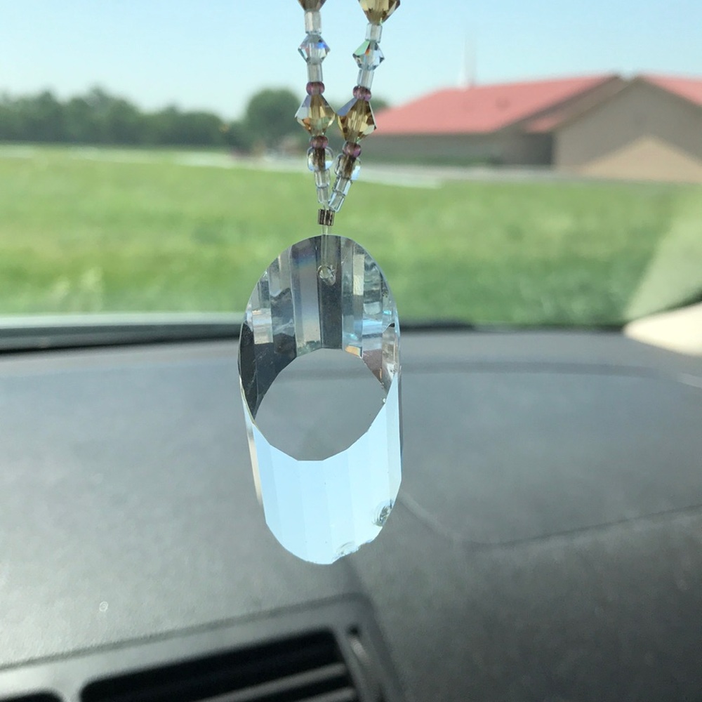 Crystal rear view window hanging